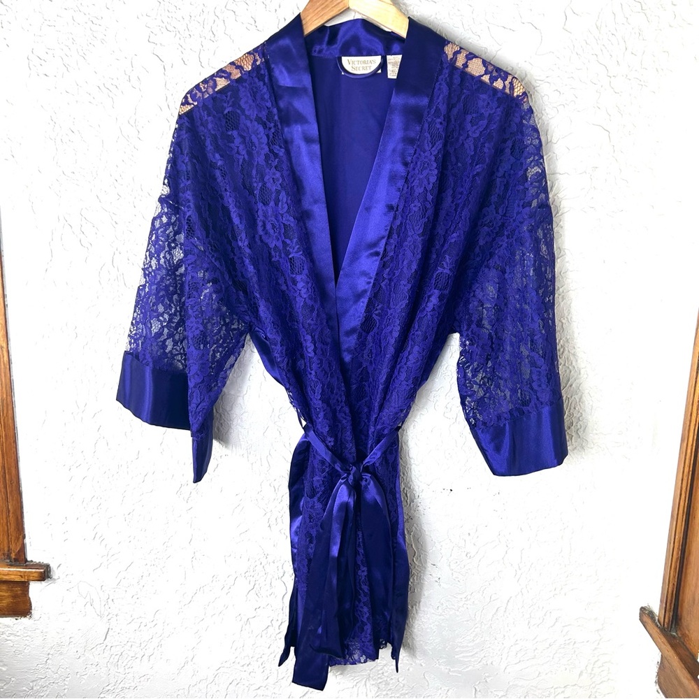 Victoria’s Secret | Vintage 90’s Gold Label Purple Lace Robe Kimono Size OS